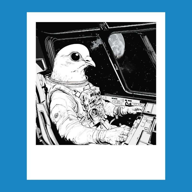 Pigeon de l’espace dans le cosmos des astronautes
