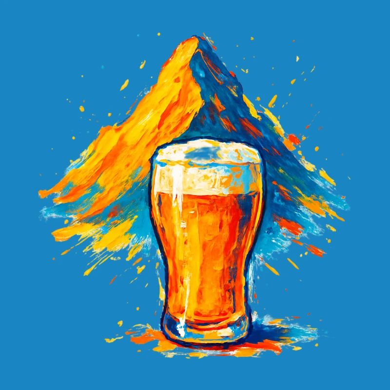 Explosion de couleurs du sommet de la bière