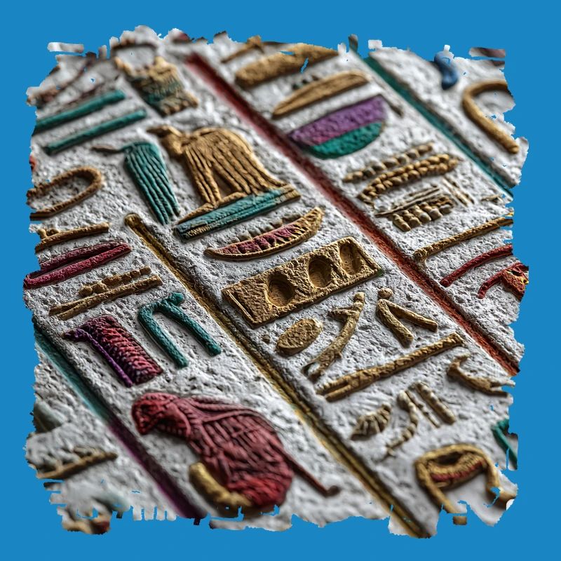Colorful Egyptian Hieroglyphic Pattern