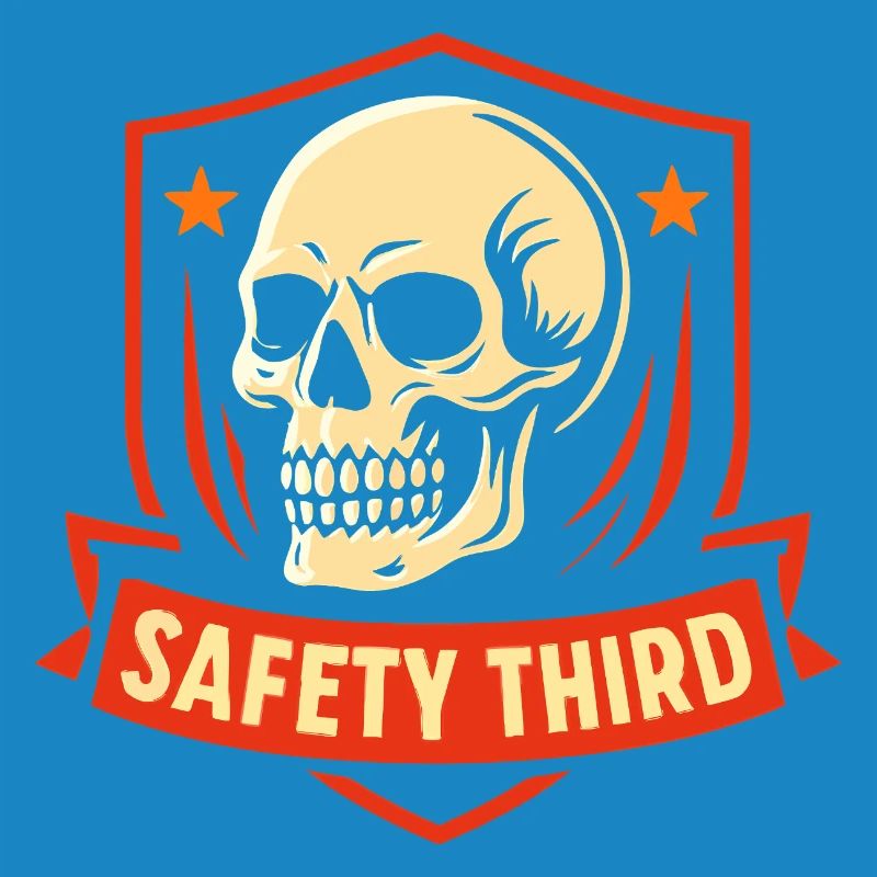 Safety Third Badge Skull Safety Third
