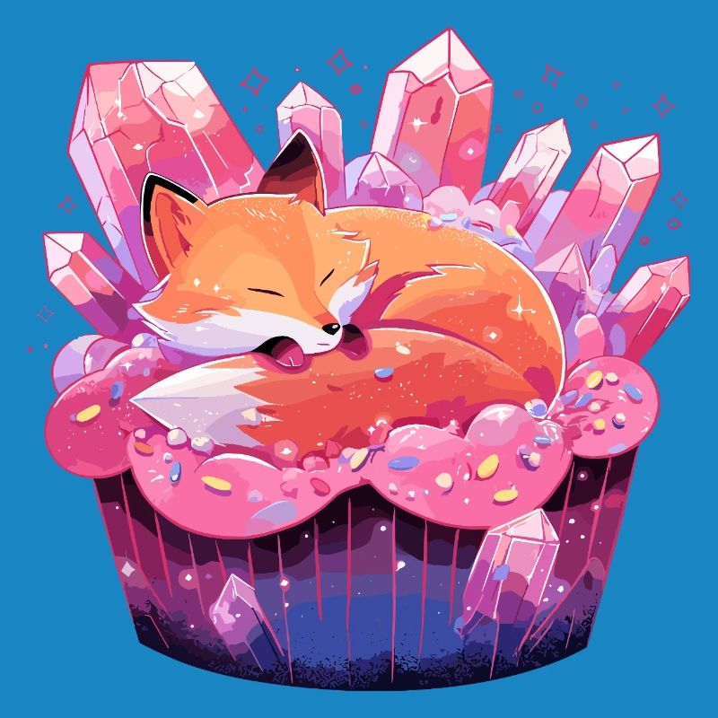 Sleeping fox in crystal cake