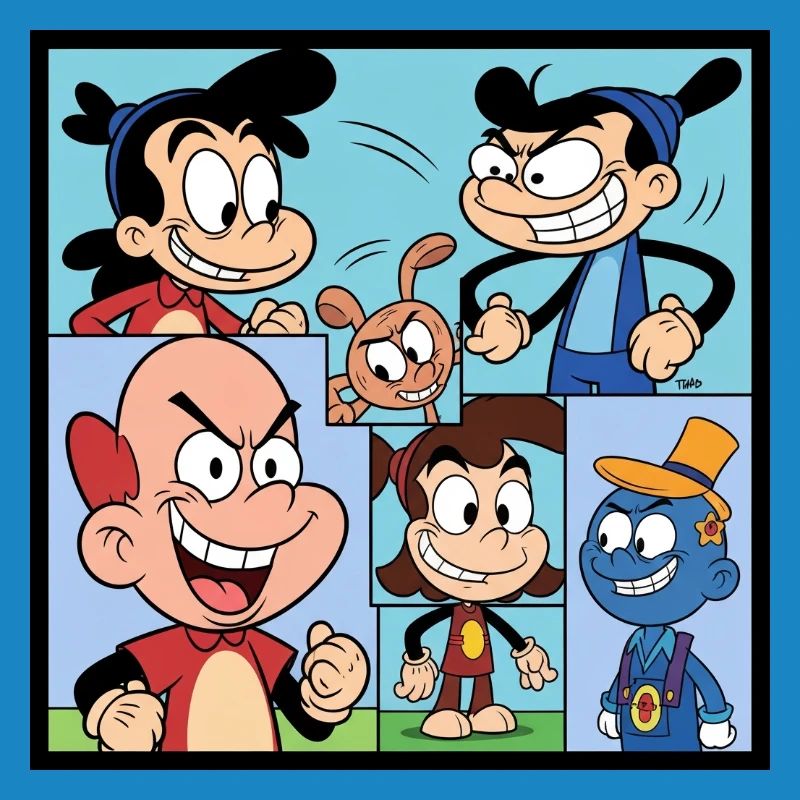 Retro Multicolor Comics Collage