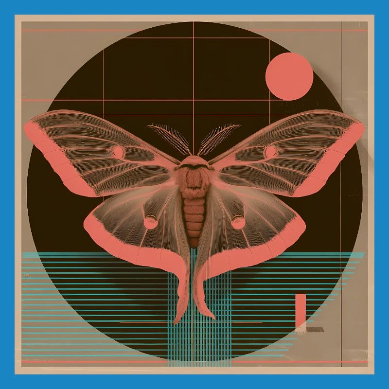 Luna Moth – Rétro Geometry Moth Design