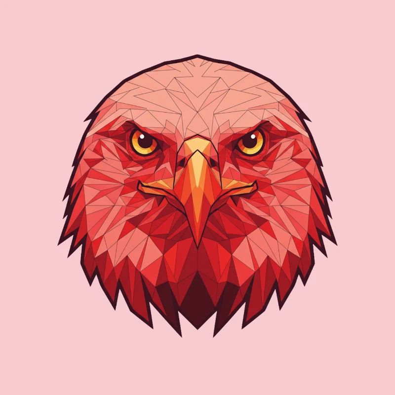 Red Eagle Lowpoly Portrait