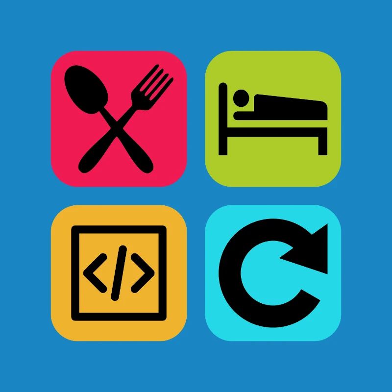 Manger Dormir Code Répéter Citation drôle Dev