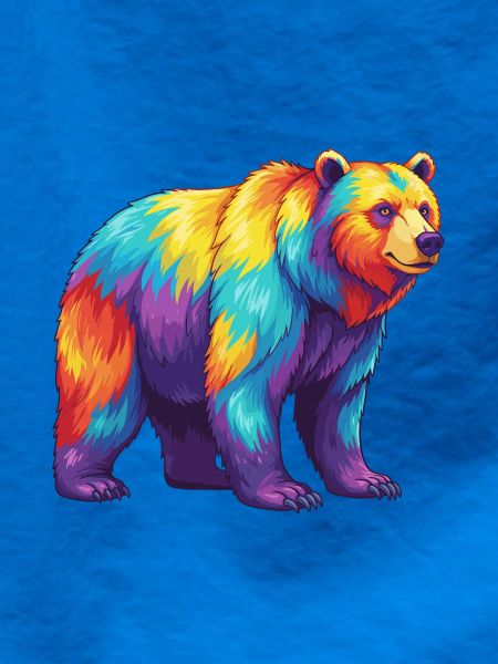 Bunte Bärenregenbogen-Pop-Art-Aquarell