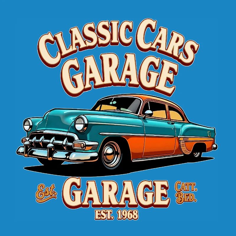 Impression de garage de voitures classiques