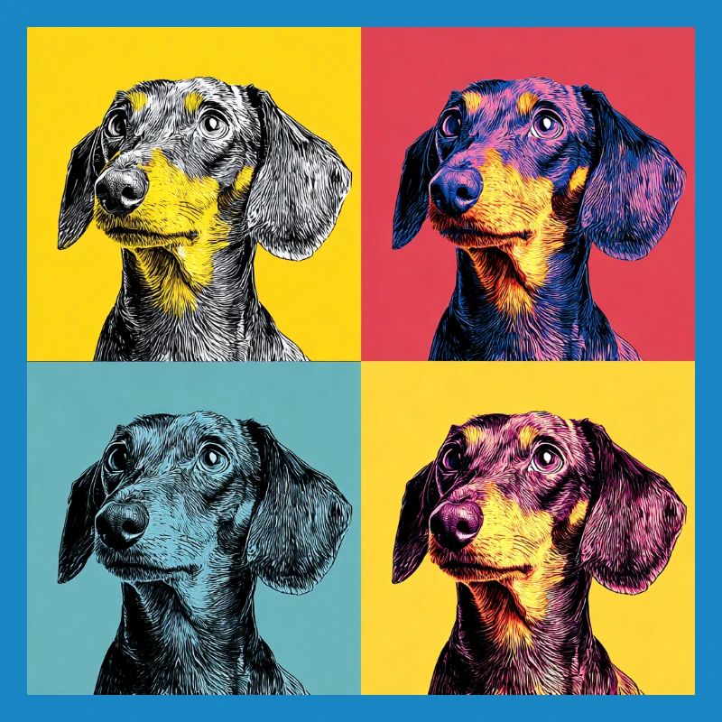 Quad Pop Art Teckel