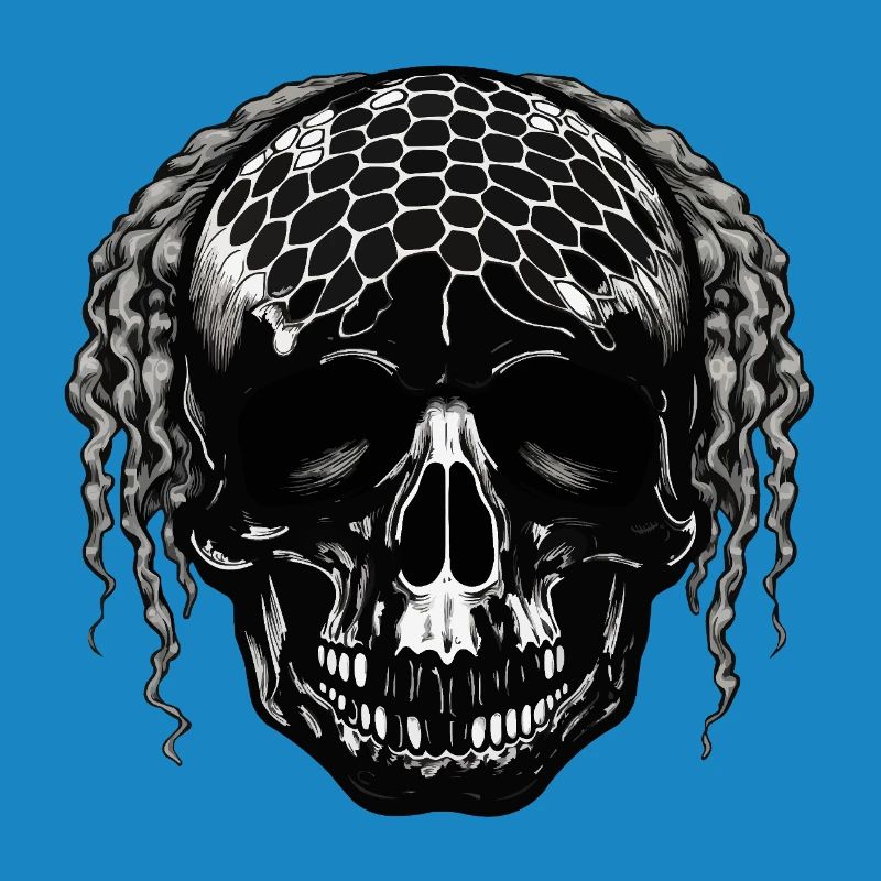 Skull with Mesh Pattern Dreadlocks