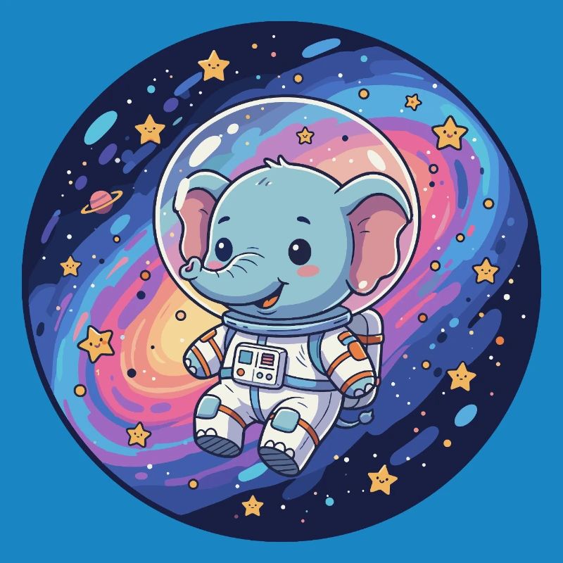 Éléphant spatial dans le casque d’astronaute