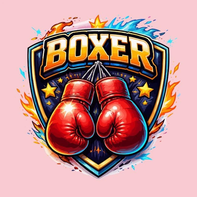 Logo de boxe combative avec gants