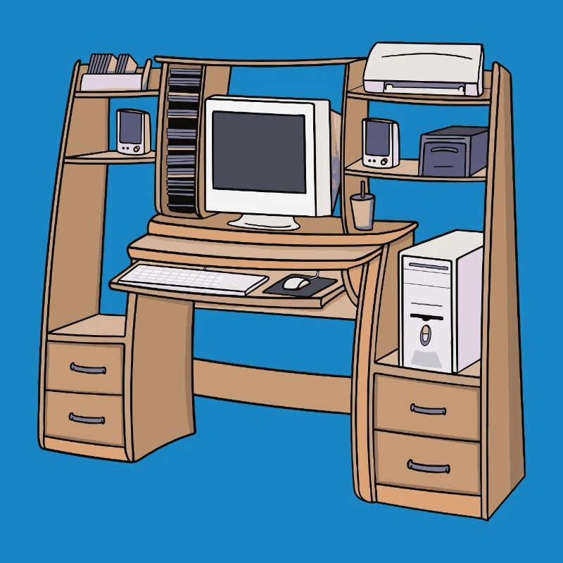 Installation rétro de bureau d’ordinateur dans les années 90 et 2000 Nostalgique
