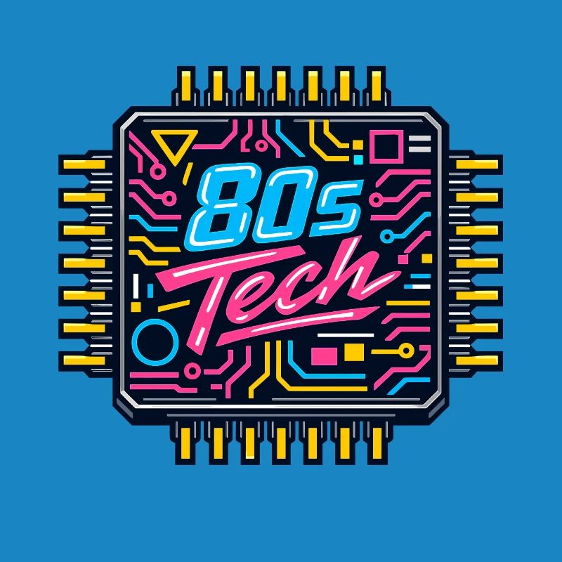 80s Tech Neon Chip