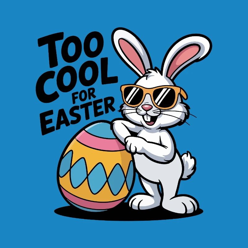 Easter bunny with sunglasses and egg
