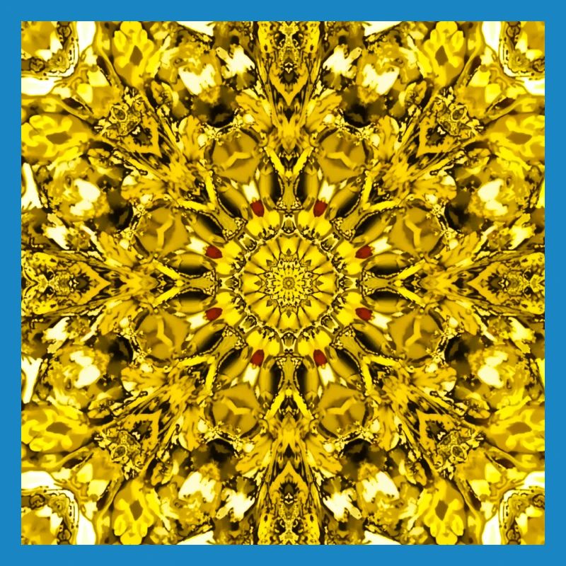 Yellow mandala radial pattern