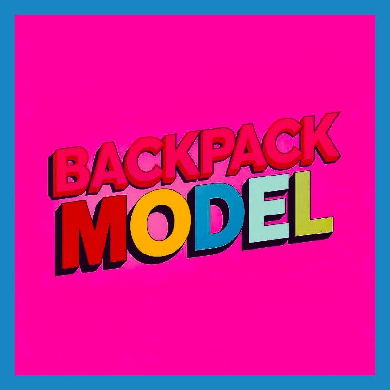 Backpack Model Neon Text