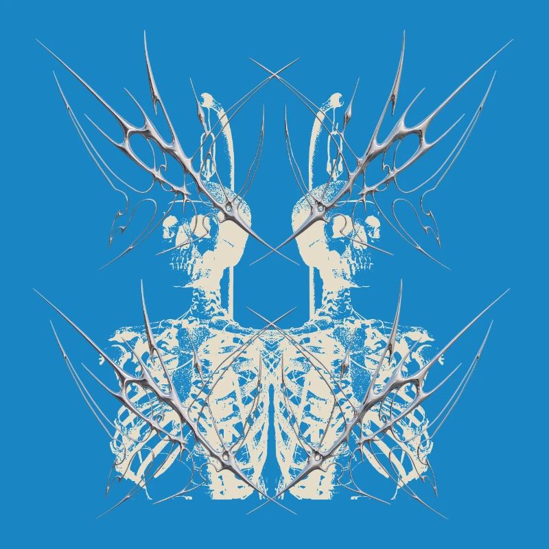 Dark Gothic Skeleton Mirror Cybercore Design