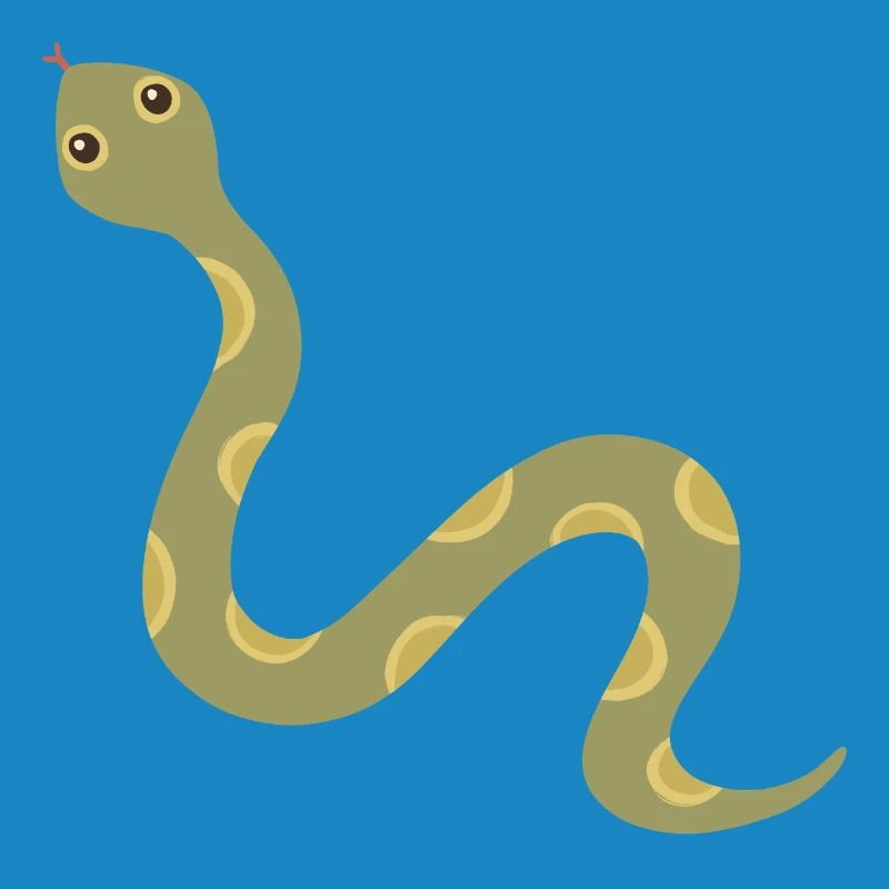 Olive Patterned Snake Illustration
