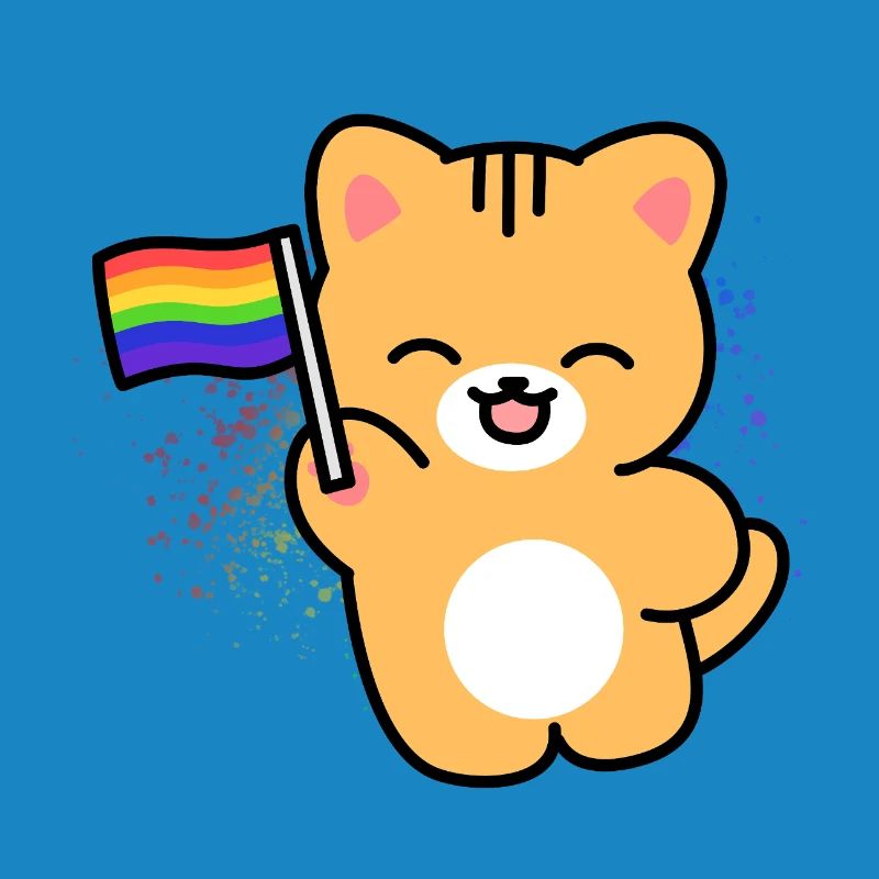 Kitten with Pride banner
