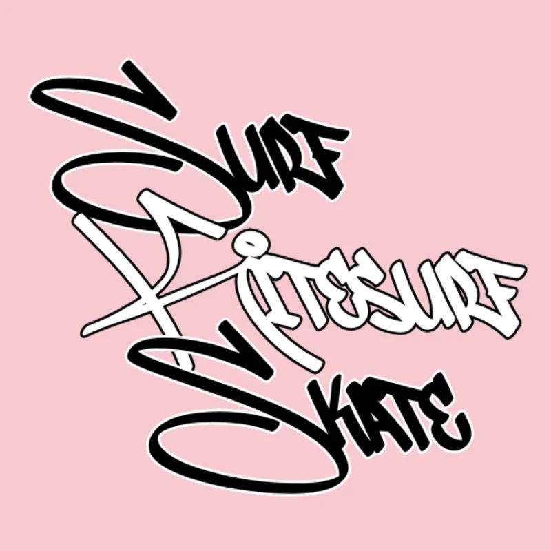 Graffiti Surf Script Blanc