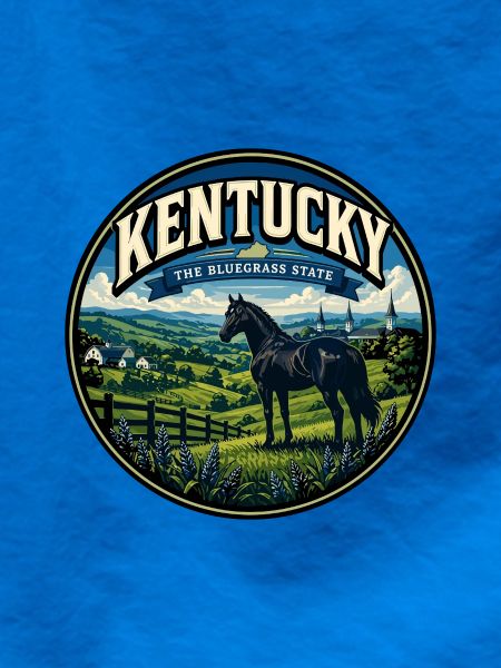 Kentucky Bluegrass State Retro Pferdeabzeichen
