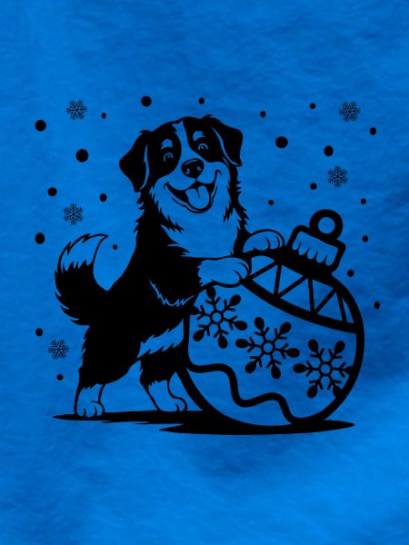 Süßer Berner Sennenhund mit Weihnachtskugel