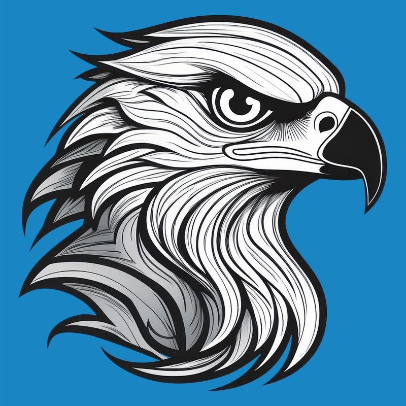 Expressionist eagle head-laying
