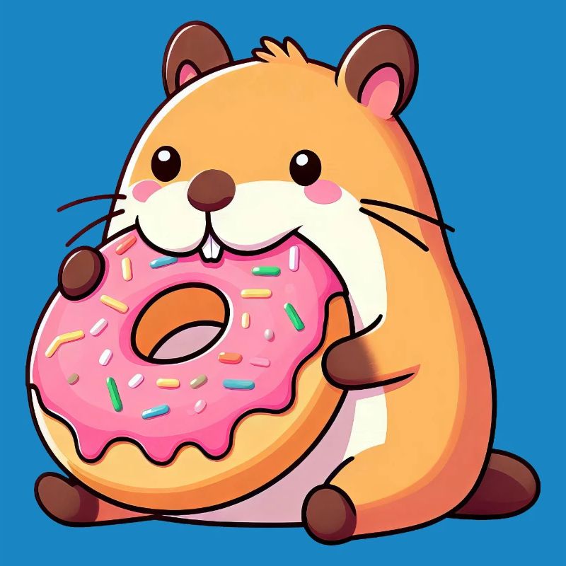 Mignon Capybara Hamster Cochon d’Inde Beignet