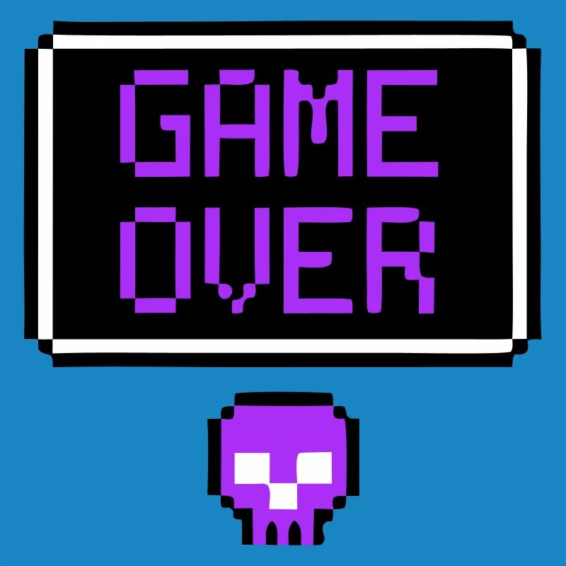 Game Over Pixel Art du Crâne