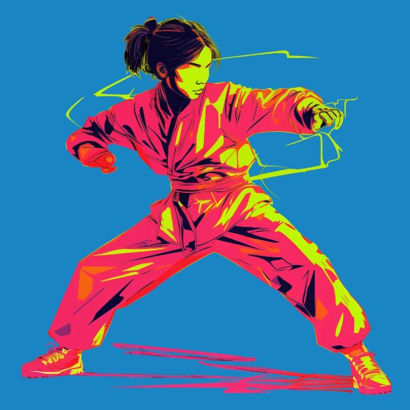 Karate Mädchen Retrowave
