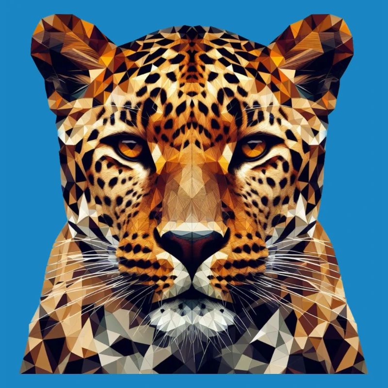 Léopard de style polygonal