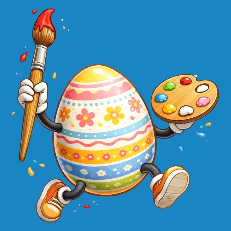 Artistic Easter Egg with Brush