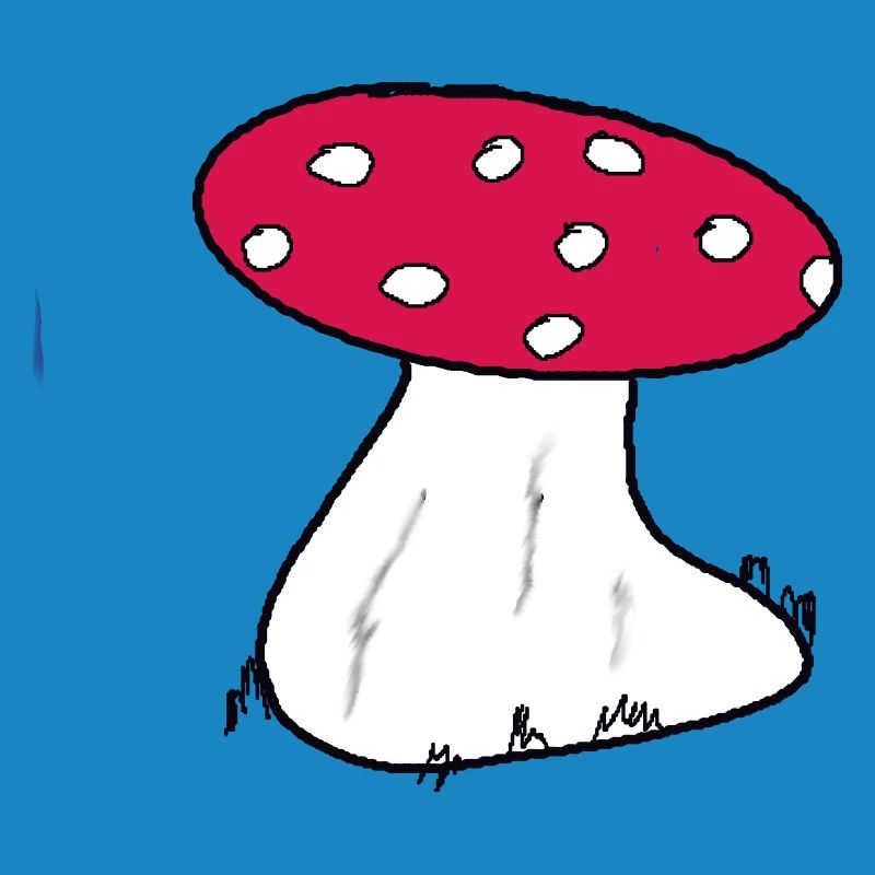 Red Toadstool Cartoon Pattern