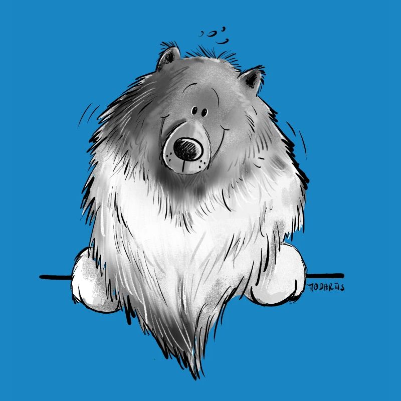 Lustiger Wolfsspitz I Comic Hund Geschenk