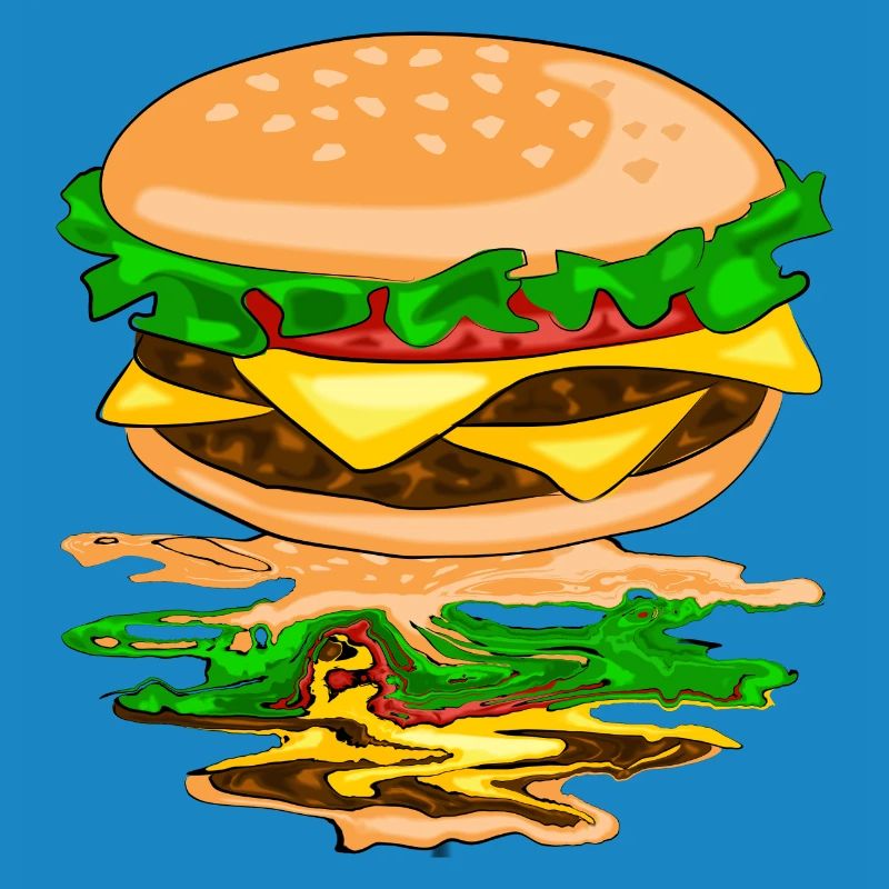 Hamburger with a reflection