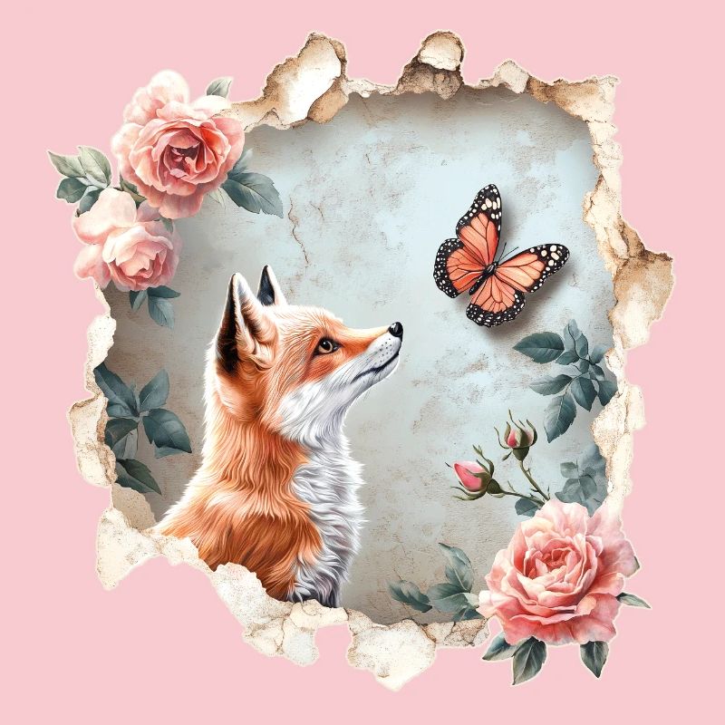 Fox with Butterfly