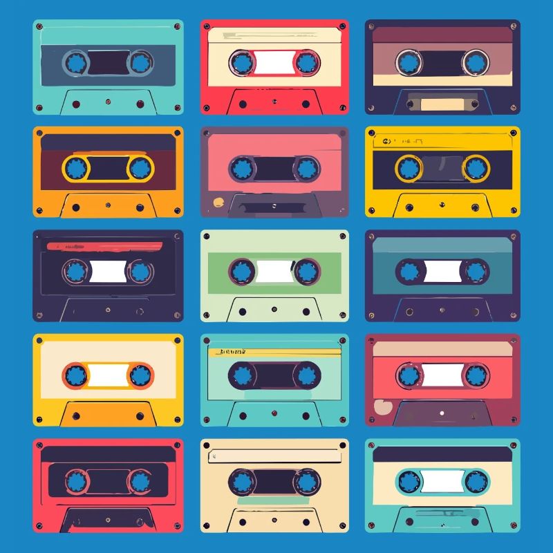 Cassettes Pop Art Pattern