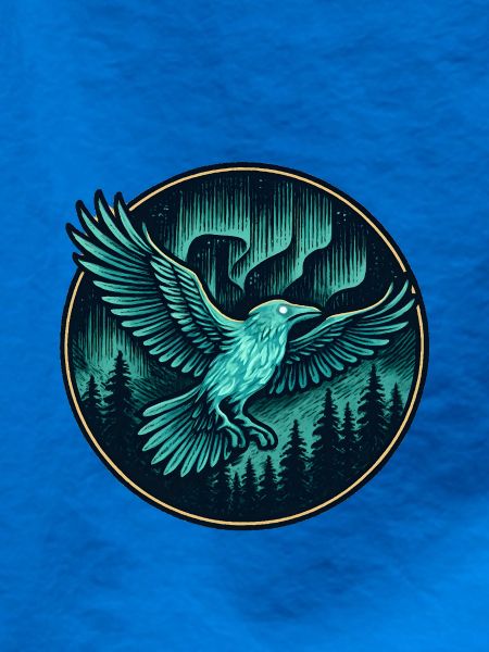 Rabe im Nachtwald-Emblem