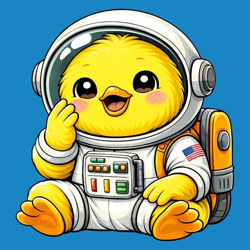 Cute Chicken Chick Astronaut Space Explorer
