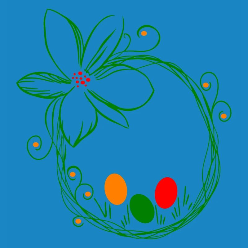Easter nest with Easter eggs