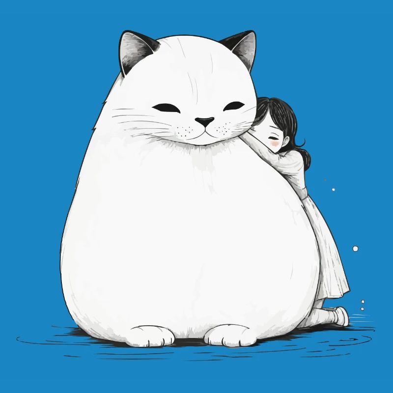 Big cuddle with a cat