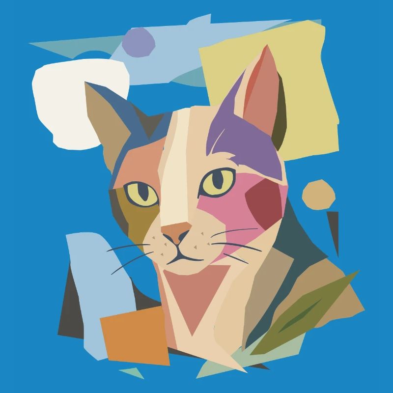 Chat abstrait dans le design moderne de bloc de couleur