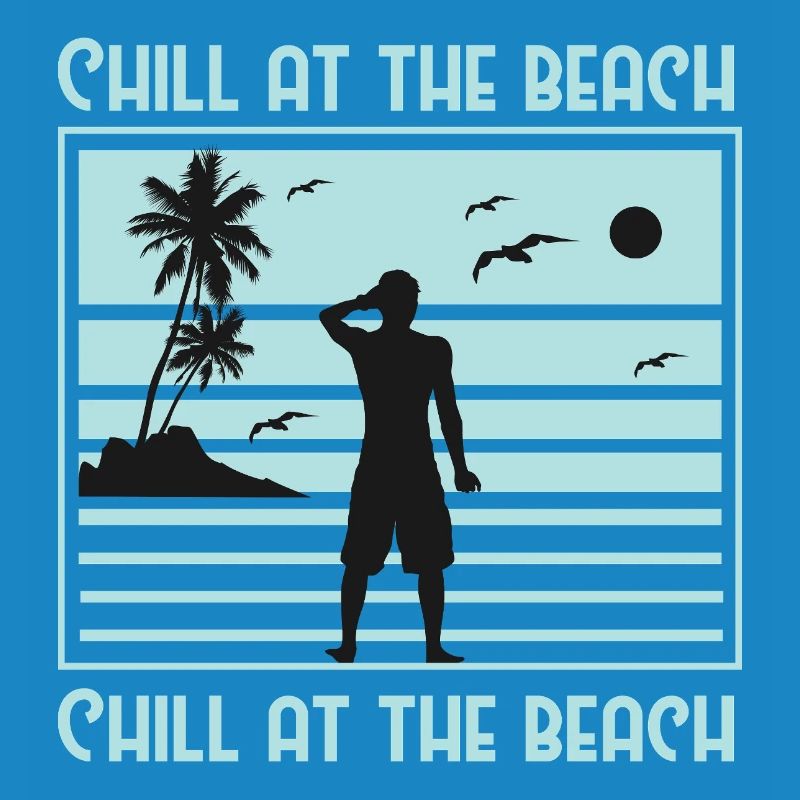 Conception de silhouette de plage décontractée