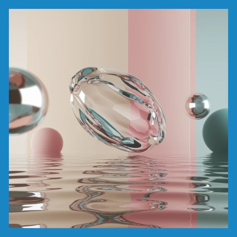 Reflets pastel dans sphère abstraite