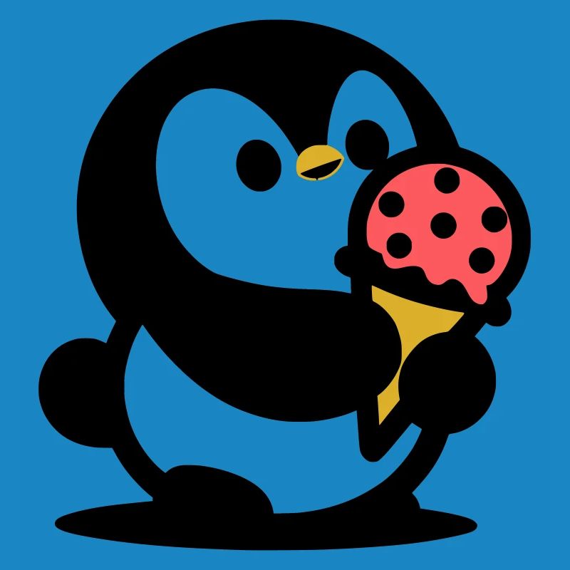 Kleiner Pinguin mit Eis