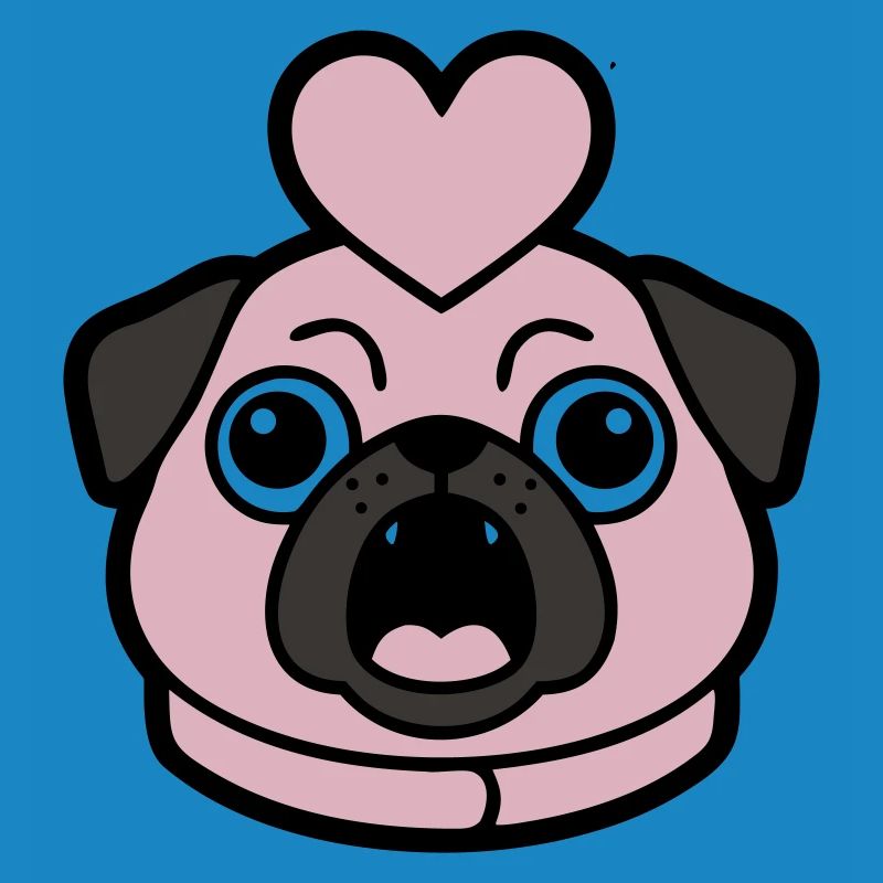Mops Hund Herz Liebe Bellen