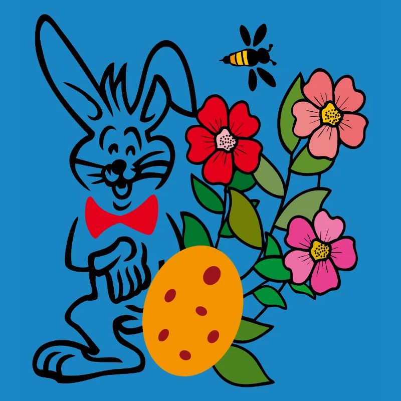Easter with flowers and Easter egg
