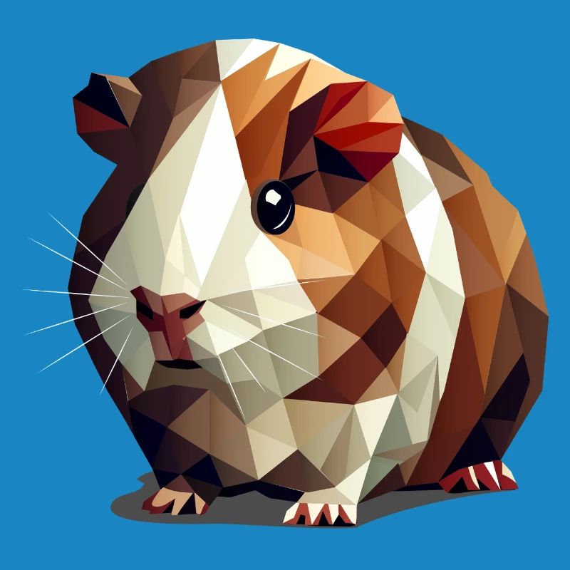 Mignon cochon d’Inde dans le style polygone