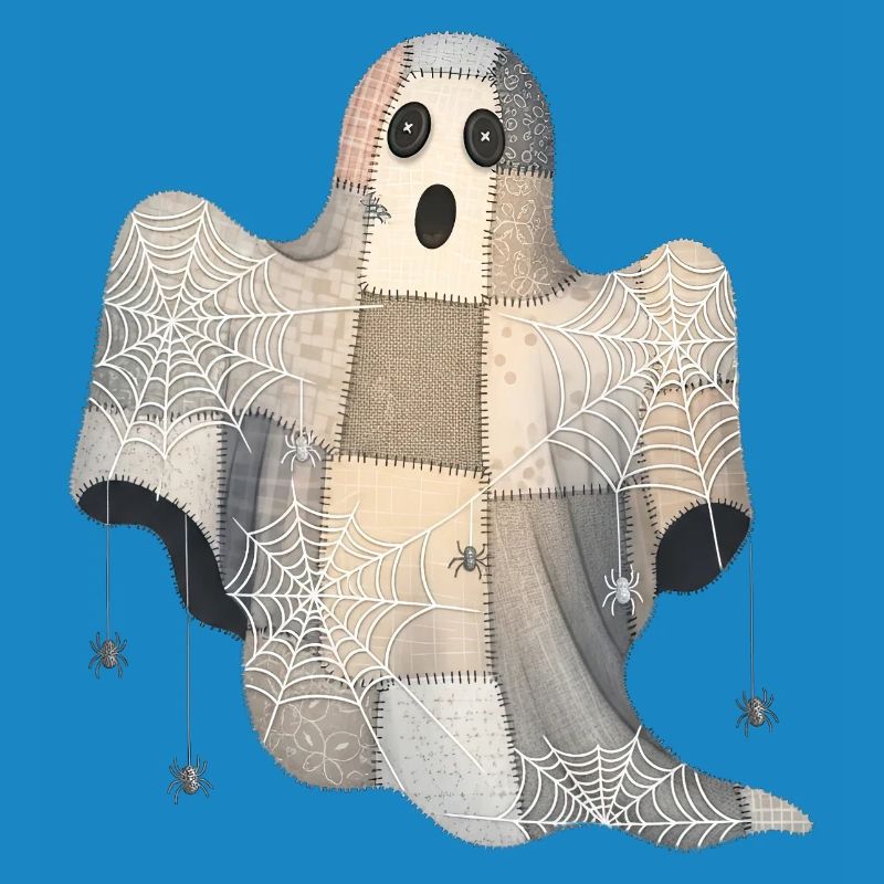 Patchwork Ghost with Spider Webs