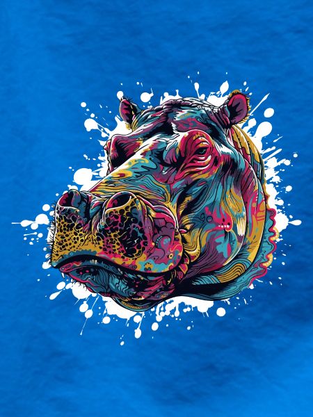 Bunter Hippo Farbspritzer
